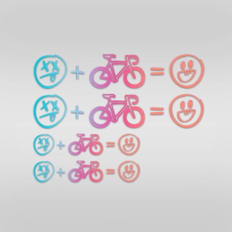 4pcs Happy Face Bike Sticker S - đánh giá và giá Mountain Biking Helmet