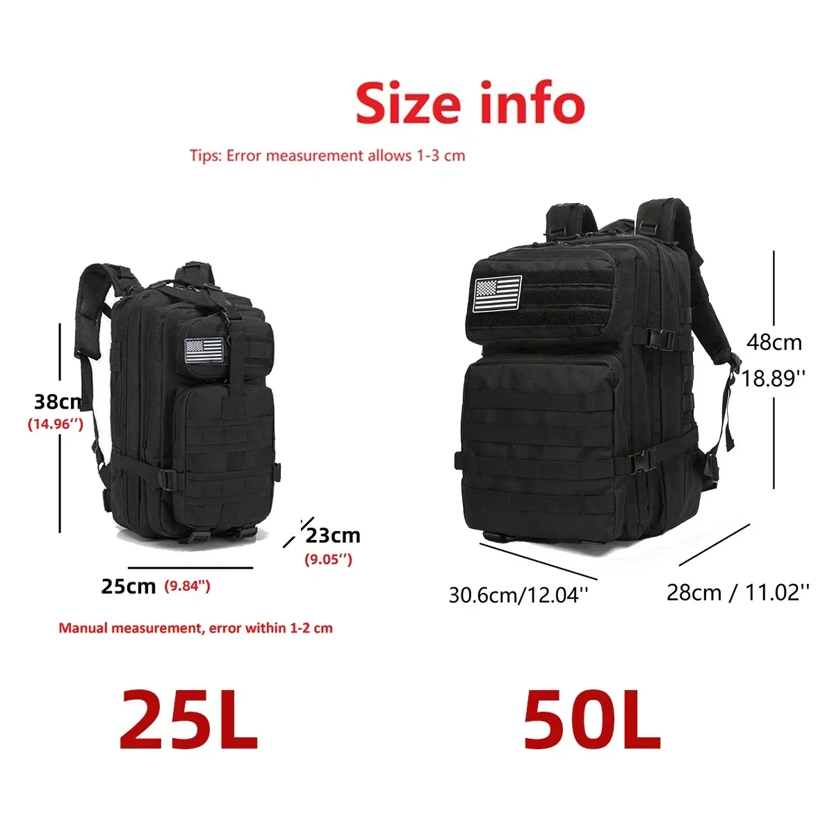 25L/50L Tactical Backpack Moll - đánh giá và giá Mountain Biking Waist Pack